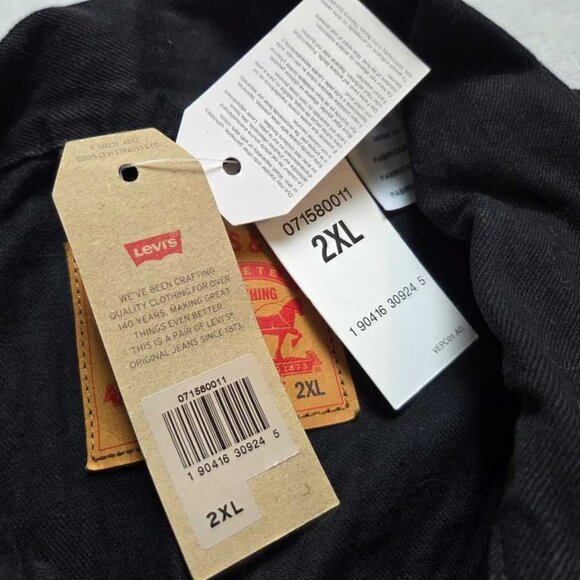 New 2X 3X Men's Levi's Trucker jean jacket in Berkman black denim - Picture 5 of 9